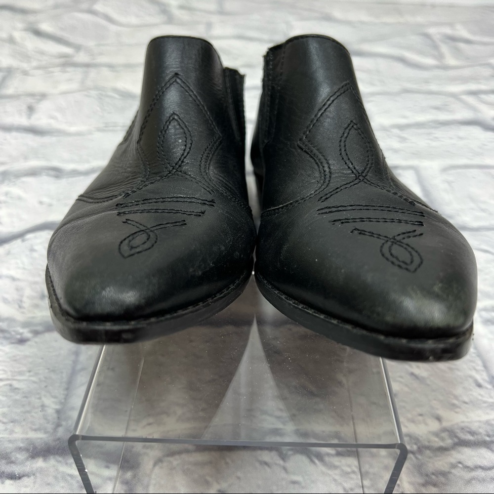 MOOTSIE TOOTSIES Butch Black Slip On Pointed Ankle Booties 7 - Picture 12 of 16